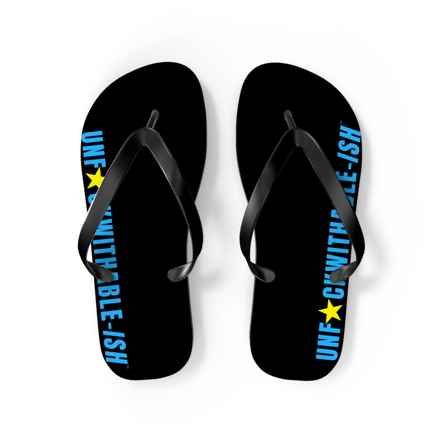UNF★CKWITHABLE-ISH™ Flip Flops, BlackTeal/Yellow Star