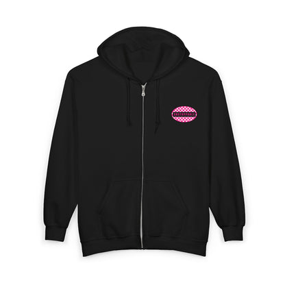 Retro Rebel Hot Pink & Black Checkered Graphics Unisex Zip Hoodie, Unstoppable Edition