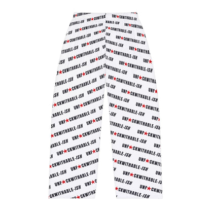 UNF★CKWITHABLE-ISH™ Men's Lounge Pants – White with Red Star