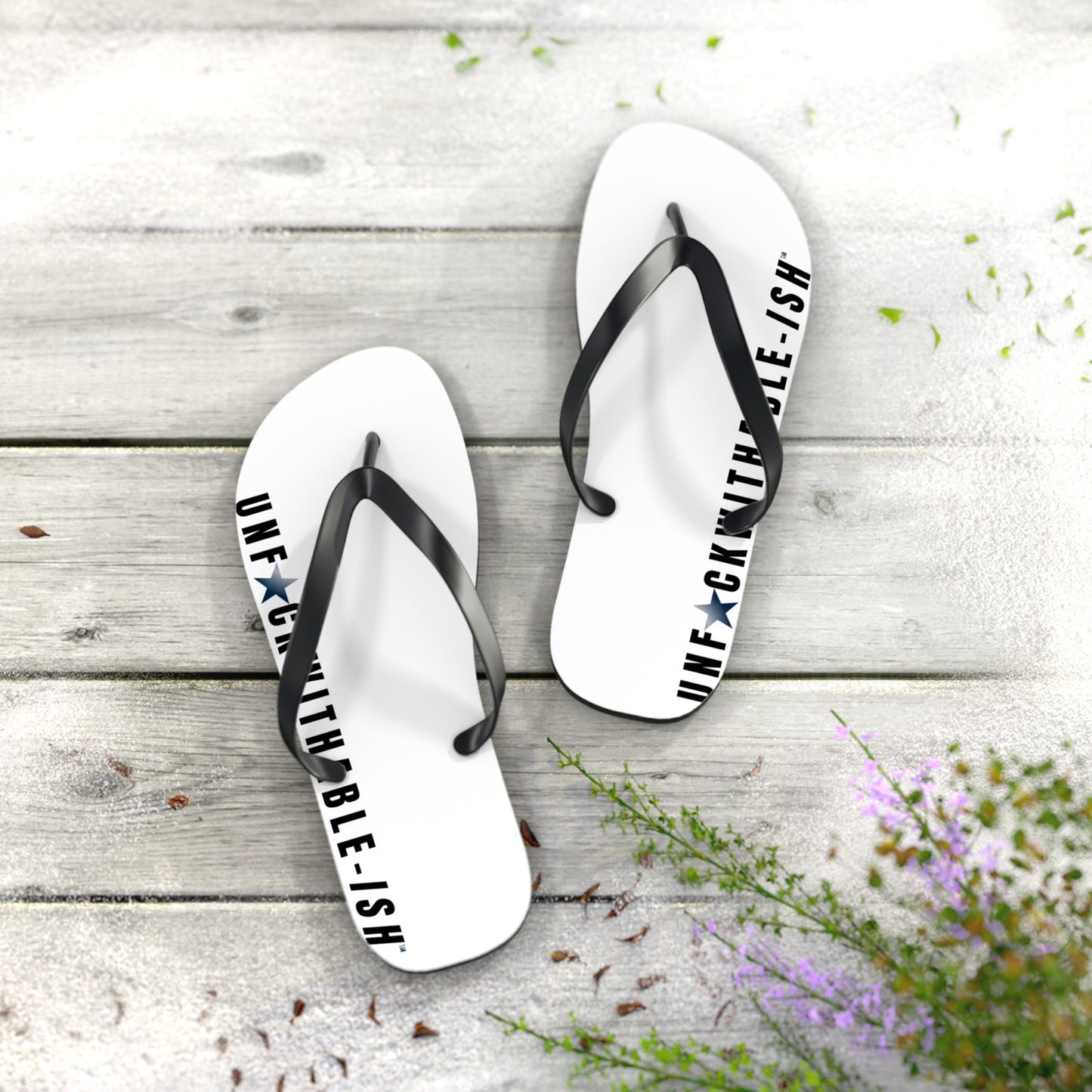 UNF★CKWITHABLE-ISH™ Flip Flops Black/Black Gradient Star