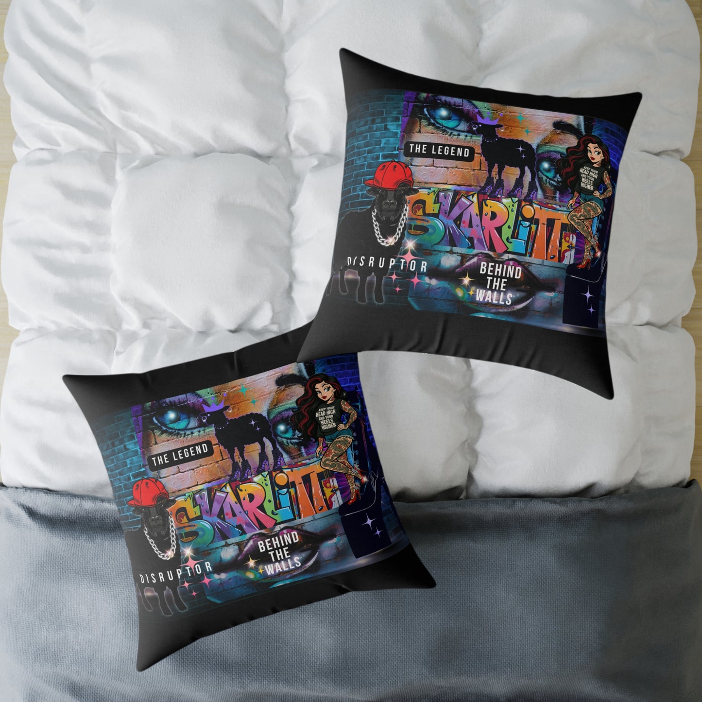 Behind the Walls Throw Pillow, Streetwear Design