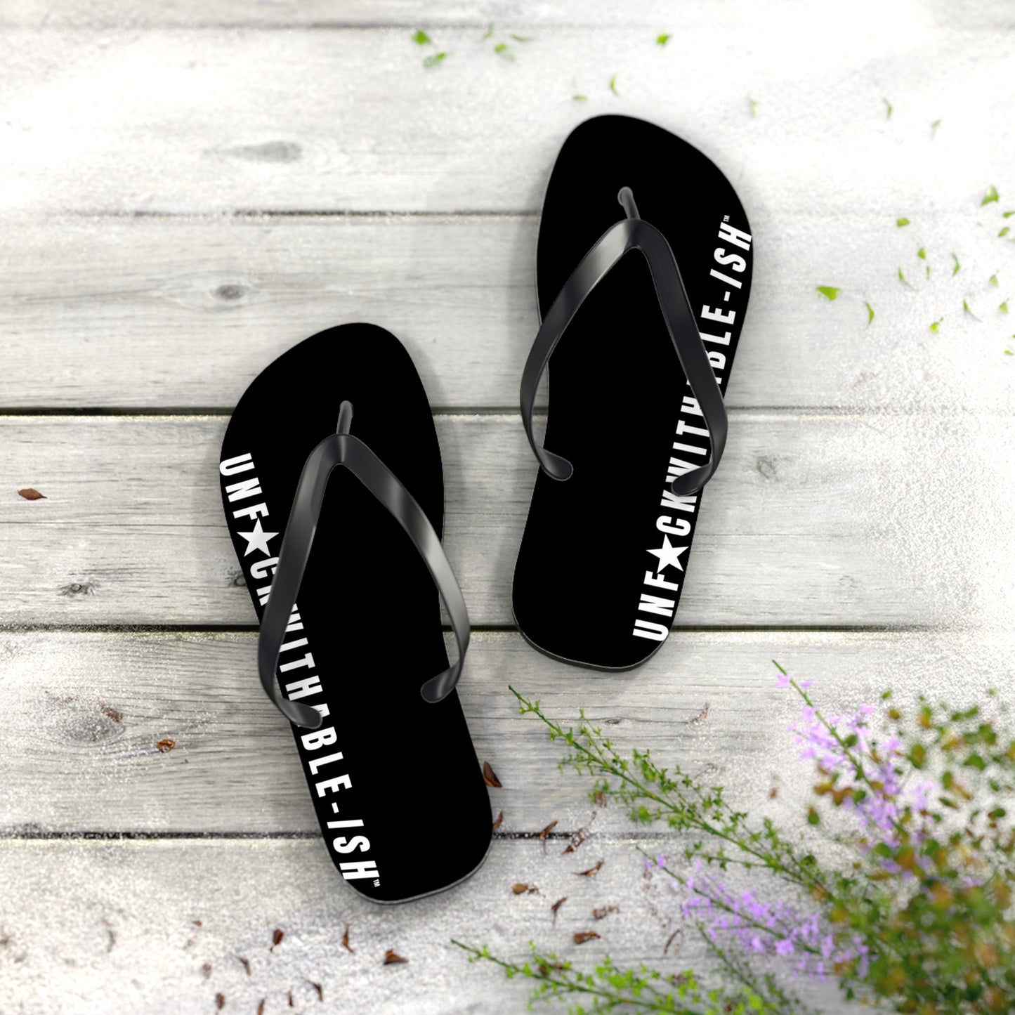 UNF★CKWITHABLE-ISH™ Flip Flops, White/White Star