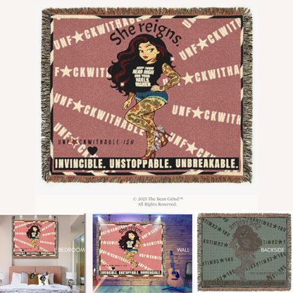 UNF★CKWITHABLE-ISH™ Skarlitt, Woven Blanket/Wall Tapestry