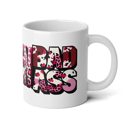 Inspirational Jumbo 20oz Mug, Leopard BADASS. ZEN. LOVE. The Bean Grind