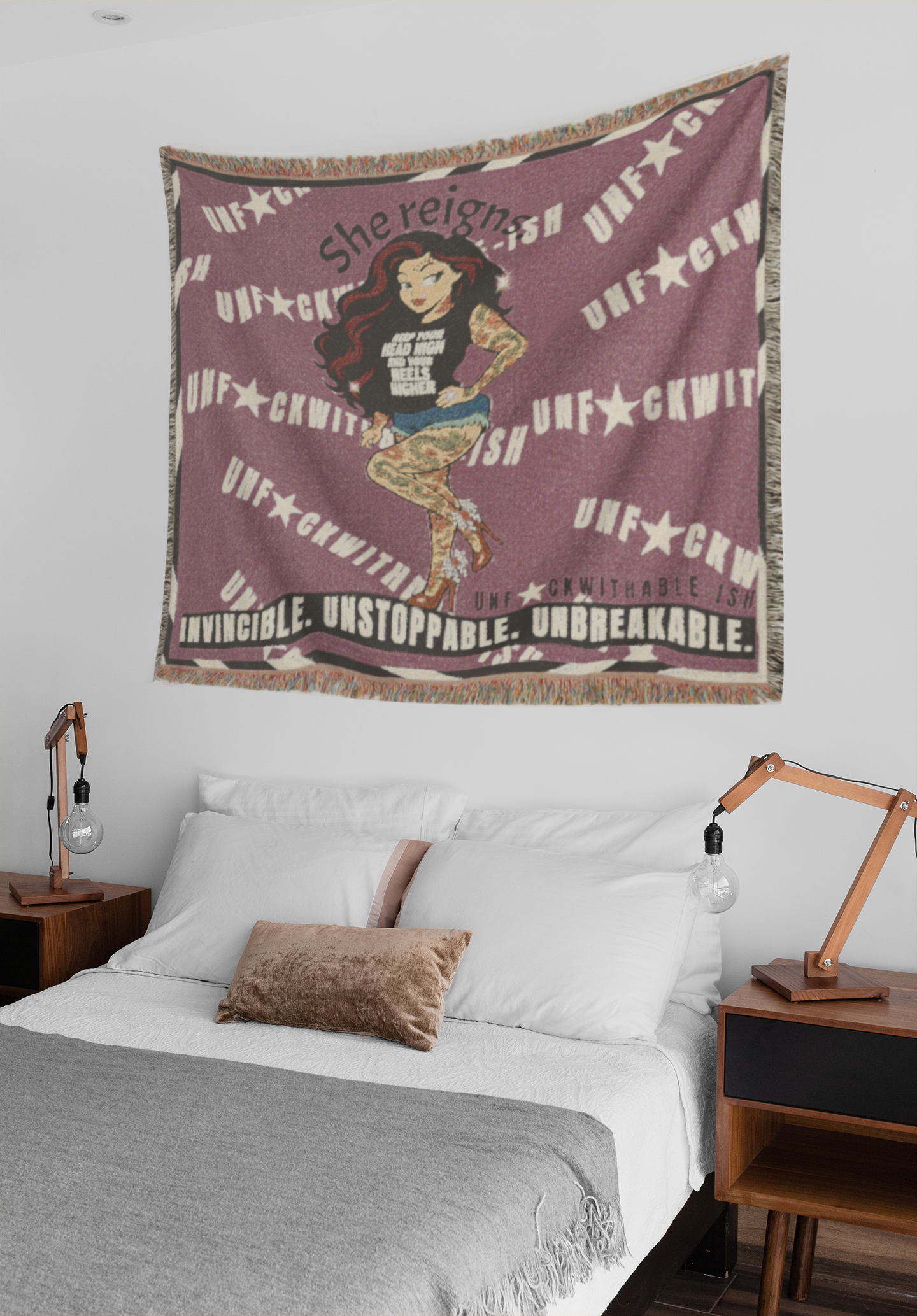 UNF★CKWITHABLE-ISH™ Skarlitt, Woven Blanket/Wall Tapestry