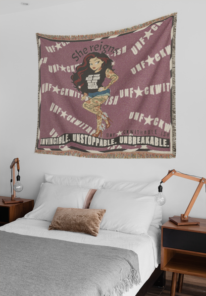 UNF★CKWITHABLE-ISH™ Skarlitt, Woven Blanket/Wall Tapestry